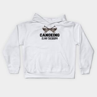 Canoeing Is My Therapy Kids Hoodie